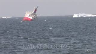 Ms Explorer Sinking, Lies On Side Near Iceberg
