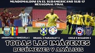 ARGENTINA 2 VENEZUELA 1, BRASIL 3 PARAGUAY 2, CHILE 0 ECUADOR 3 GRAN KENDRY PAEZ. SUDAMERICANO U17