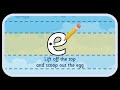 'e' letter formation