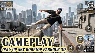 Only Up Sky Rooftop Parkour 3D Gameplay - Mobile Game (Android)