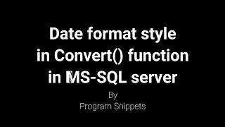 Date format style in convert function With MS-SQL Server