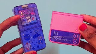 DIY foldable phone making/kuromi and my melody phone case /#joiceart