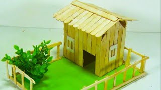 আইসক্রিমের কাঠি দিয়ে চমৎকার বাড়ি-How to Make Popsicle Stick House