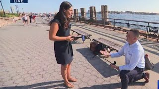 She said yes! PIX11 reporter gets surprise proposal on LIVE TV