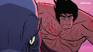 Spear and Fang Fight the Man Bats  | Genndy Tartakovsky's Primal | adult swim