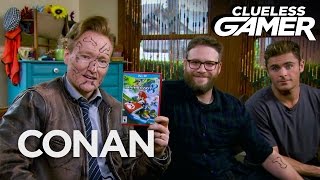 Clueless Gamer: "Mario Kart 8" With Seth Rogen & Zac Efron | CONAN on TBS