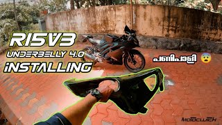 R15 v3 underbelly⚡⚡ Modification | malayalam |MOTOCLUTCH VLOG പണിപാളി  😨😨✔