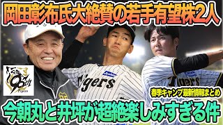 【岡田彰布氏大絶賛の若手有望株2人】今朝丸と井坪が超絶楽しみすぎる件　阪神タイガース　阪神　藤川監督　今朝丸裕喜　井坪陽生　岡田彰布　岡田顧問　　春季キャンプ