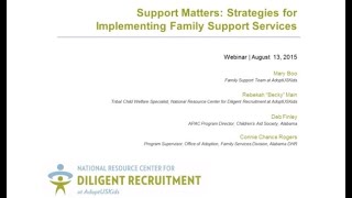 Support Matters: Strategies for Implementing Family Support Services