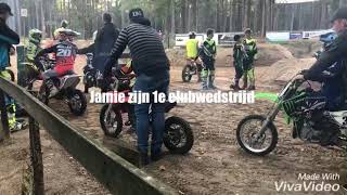 Jamie de Groot 1e clubwedstrijd mc volgas Ermelo #kawasaki65cc #304