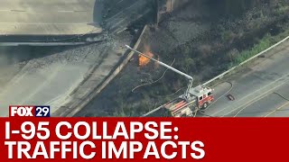I-95 collapse: Section of structure breaks, causes major traffic impacts across Delaware Valley
