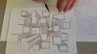 How to Draw a Bird's Eye View of a City Block