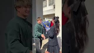 this guy came to congratulate his girlfriend on her high school graduation