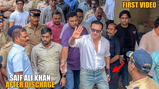 Saif Ali Khan First Video with High Security and Huge Crowd after Dischange from Hospital