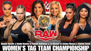 Rousey & Baszler vs Raquel & Liv Morgan vs Chance & Carter Full Match WWE Raw Highlights Today