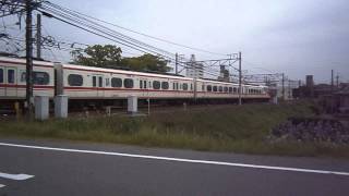 名鉄矢作橋～岡崎公園前駅間踏切一部特別車特急岐阜行き通過