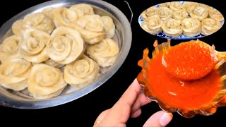 Rose momos recipe/ chicken dumplings recipe/ Rose Flower Momos | മോമോസ് പുതിയ രുചിയിലും ഭാവത്തിലും