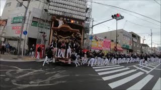 令和元年　鳳だんじり祭り　試験曳午前　～鳳駅ﾛｰﾀｰﾘｰ町びらき式典/上（鶏鳴）出発目線～　　＃だんじり　＃鳳祭　＃鳳だんじり祭　＃上　＃鶏鳴　＃かむら　＃鳳駅