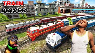 FRANKLIN Become Train Driver In  Indian Train Simulator | CHOP VS FRANKLIN