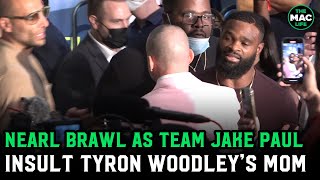 Tyron Woodley erupts and chaos ensues after Jake Paul team insult Momma Woodley