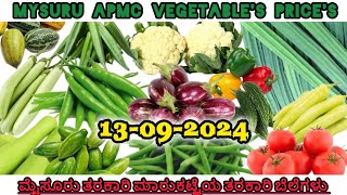 Mysuru APMC vegetables prices.||13-09-2024|| ಮೈಸೂರು ತರಕಾರಿ ಮಾರುಕಟ್ಟೆಯ ತರಕಾರಿ ಬೆಲೆಗಳು #mysore