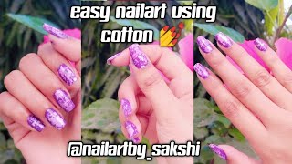 easy nailart with using cotton #naildecor #naildesign #viralvideo #nails #nailart