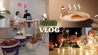 VLOG:: 5년차 커플의 집콕 데이트 브이로그 | 대방어회,곱창전골,바세츠 아이스크림,모젤와인