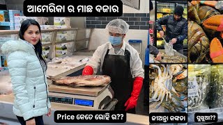 ଆମେରିକା ର ମାଛ ବଜାର 🐠 Fish Market In America |  ରୋହି ମାଛ ର Price କେତେ?? ଜୀଅନ୍ତା କଙ୍କଡା | ସୁଖୁଆ 😱