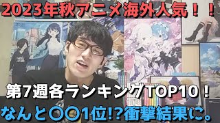 【2023年秋アニメ第7週】「海外人気」各ランキングTOP10【Anime Trending、Anime Corner、Animetrics】(ネタバレなし)【なんと〇〇1位！？衝撃結果に、、】