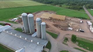 Drone captures construction of modern dairy farm facility