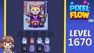 Pixel Flow Level 1670 Solution Walkthrough