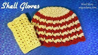 How to Crochet a Shell Gloves (Heklane rukavice)