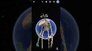 Siren Head vs Skeletons Fight on google maps and google earth #shorts #mystisk