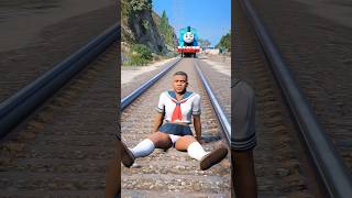 GTAV: FRANKLIN SAVING FRANKLIN GIRLFRIEND FROM THOMAS THE TRAIN #shorts #trains