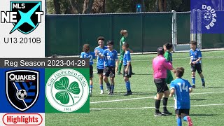 Earthquakes 10B 2-0 SF Glens 10B | MLS Next U13 | 2023-04-29 | HL