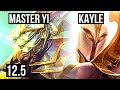 YI vs KAYLE (TOP) (DEFEAT) | 15 solo kills, 1200+ games, 1.6M mastery | BR Diamond | 12.5