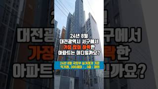 24년 8월 대전광역시 서구 아파트 최대하락 TOP 3