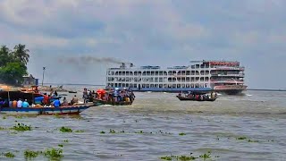 চাঁদপুরের তিন নদীর মোহনা পাড়ি দিচ্ছে বরিশালের সুপারস্টার কীর্তনখোলা-১০