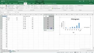 Use Excel 2016 to make Frequency distribution and Histogram for quantitative data