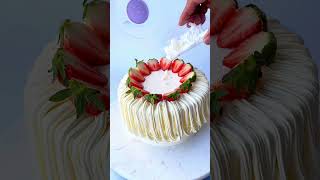 Simple and generous noodle flower mouth cake tutorial, remember to collect it #Cake decoration