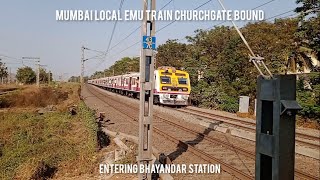 Mumbai Local EMU Train Bombardier Modeled Churchgate Bound Entering Bhayandar Station