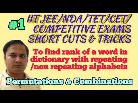 #Rank Of Word In Dictionary/permutation And Combinations Tricks /IIT ...