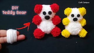 Easy Way to Make Teddy Bear at Home with Pom Pom | DIY Teddy Bear |Teddy Bear Making | Pom Pom Art