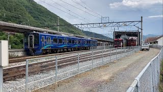 2022年7月28日 しなの鉄道 戸倉駅 15時2分着小諸行き SR1系 S101編成 15時2分発長野行き SR1系 S303編成