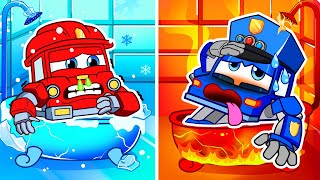 😲 뜨거운 목욕 vs 차가운 목욕! 과연 어떤 게 더 좋을까요? 🛁 | RoboSquad 유아 애니메이션