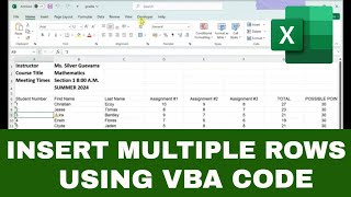 Insert ANY Amount of Rows Automatically Using VBA Code in Excel