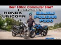 Bajaj Pulsar P150 vs Honda Unicorn - The Better Commuter? | MotorBeam