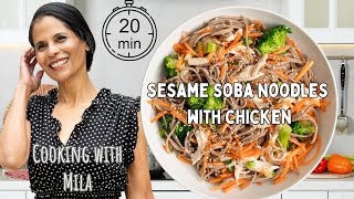 Cooking with Mila Ep1 - easy recipes under 30 minutes! Sesame Soba noodles with chicken