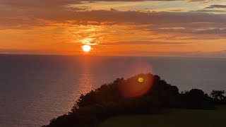 水平線に沈む夕日#佐渡島