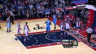 John Wall blocks Kenneth Faried - Nuggets @ Wizards - 2013.13.09